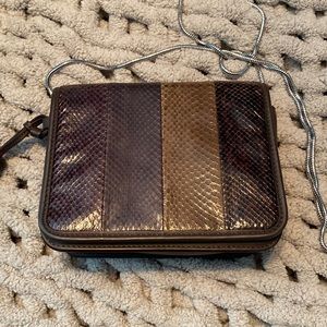 All Saints snakeskin purse